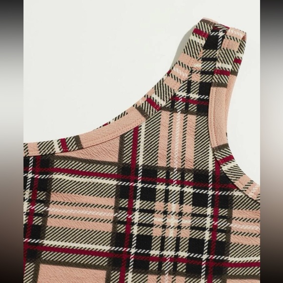 Plaid one shoulder crop top - Picture 3 of 4